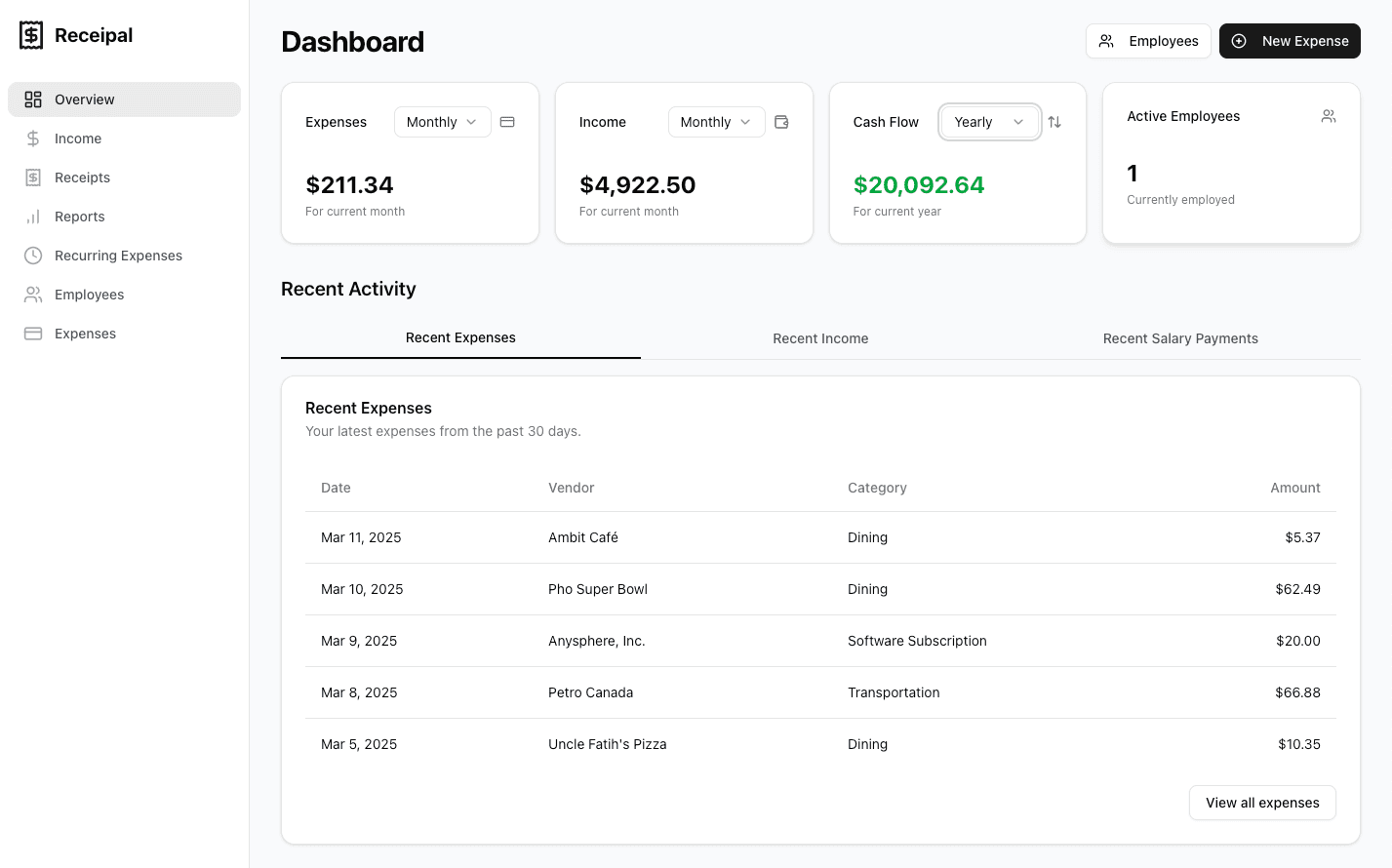 AI Receipt Processing